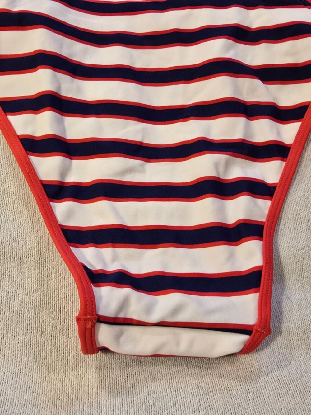 Smart And Sexy One Piece Swimsuit Striped Front Zip Athletic NWT Size Large - Picture 11 of 16